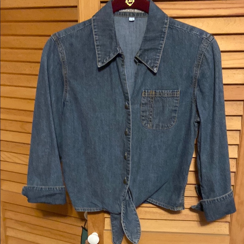 Casual Denim Button-Down Shirt for Women